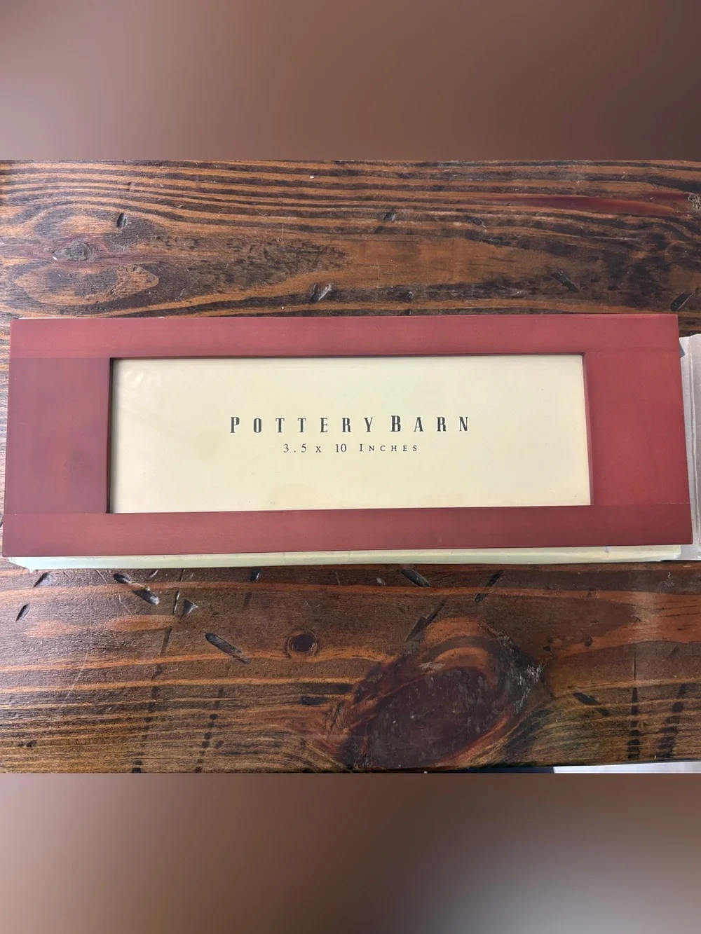 NWOT- POTTERY BARN WOODEN PICTURE FRAME 3.5” X 10”